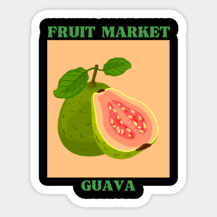 Fruit market guava Sticker